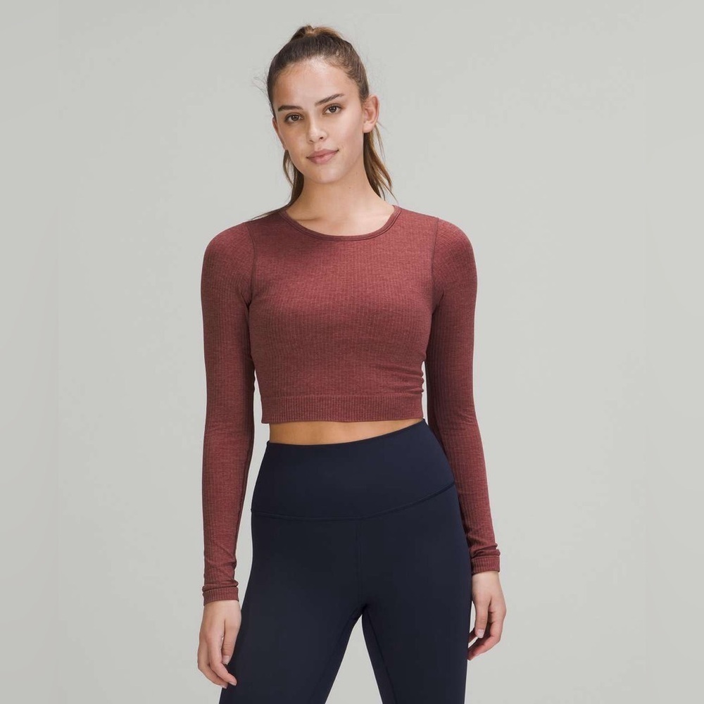 Lululemon Ebb to Street Long Sleeve Shirt in Smoky Red Size 8